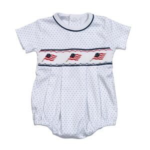 Hug Me First Pima Cotton USA HAND SMOCKED‎ BUBBLE NWT size 9-12mo